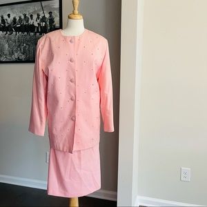 CHAD STEVENS 2PC Beaded Pink Skirt Suit Size 18W